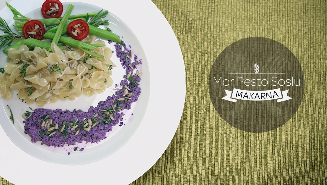Mor Pesto Soslu Makarna